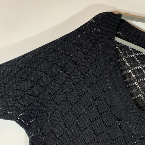 Addition Elle Black Sparkly Knit Sweater Top - Picture 4 of 7